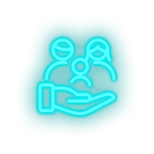 Charger l'image dans la galerie, ice_blue family parent hold children human person hand parents child kid baby led neon factory