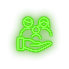 Charger l'image dans la galerie, green family parent hold children human person hand parents child kid baby led neon factory