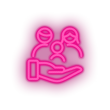 Charger l'image dans la galerie, pink family parent hold children human person hand parents child kid baby led neon factory