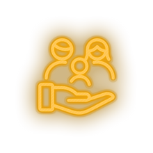 Charger l'image dans la galerie, warm_white family parent hold children human person hand parents child kid baby led neon factory