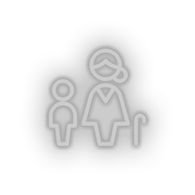 Charger l'image dans la galerie, white family parent mother children human cane person old child kid baby grandmother led neon factory