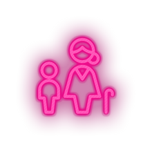 Charger l'image dans la galerie, family parent mother children human cane person old child kid baby grandmother Neon led factory