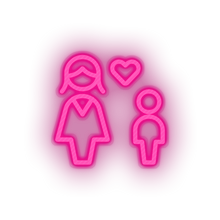 Charger l'image dans la galerie, pink family person mother human children parent heart child kid baby led neon factory