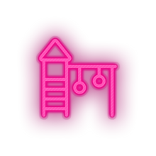 Charger l'image dans la galerie, pink family play children playground outdoors child structure kid baby playhouse led neon factory
