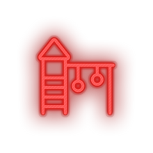 Charger l'image dans la galerie, red family play children playground outdoors child structure kid baby playhouse led neon factory