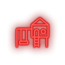 Charger l'image dans la galerie, red family swing play children playground outdoors child structure kid baby playhouse led neon factory