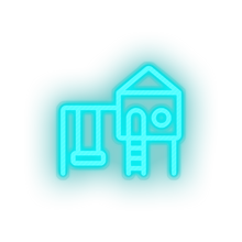 Charger l'image dans la galerie, ice_blue family swing play children playground outdoors child structure kid baby playhouse led neon factory