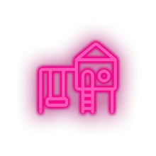 Charger l'image dans la galerie, pink family swing play children playground outdoors child structure kid baby playhouse led neon factory