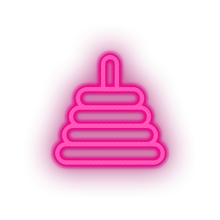 Charger l'image dans la galerie, pink family toys tower children baby rings stack counting educative child educational kid led neon factory