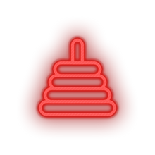 Charger l'image dans la galerie, red family toys tower children baby rings stack counting educative child educational kid led neon factory