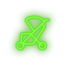 Charger l'image dans la galerie, green family trolley children care child kid baby stroller led neon factory