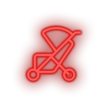 Charger l'image dans la galerie, red family trolley children care child kid baby stroller led neon factory