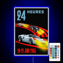 Charger l'image dans la galerie, Ford GT40 Mk2 1st 2nd 3rd 24 Hours 1966 RGB neon sign remote