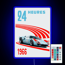 Charger l'image dans la galerie, Ford GT40 Mk2 Ken Miles 24 Hours 1966 Ford v Ferrari RGB neon sign remote
