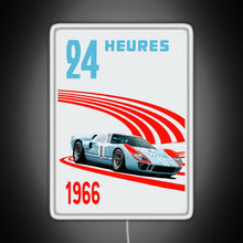 Charger l'image dans la galerie, Ford GT40 Mk2 Ken Miles 24 Hours 1966 Ford v Ferrari RGB neon sign white