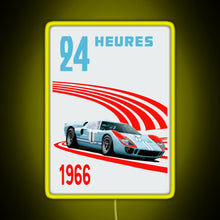 Charger l'image dans la galerie, Ford GT40 Mk2 Ken Miles 24 Hours 1966 Ford v Ferrari RGB neon sign yellow