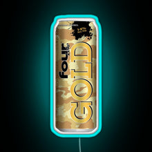 Charger l'image dans la galerie, Four Loko Gold RGB neon sign lightblue