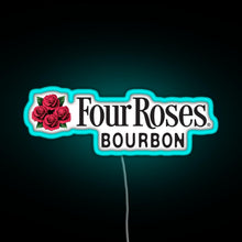 Charger l'image dans la galerie, Four Roses Bourbon RGB neon sign lightblue