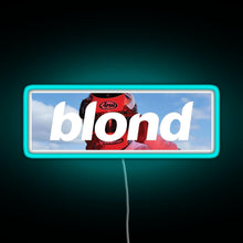 Charger l'image dans la galerie, Frank Ocean Blond Helmet Box Logo RGB neon sign lightblue
