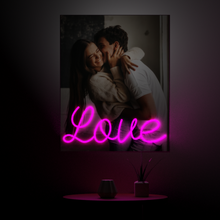Charger l'image dans la galerie, Printed photo with neon led sign