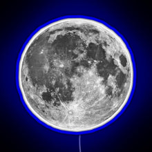Charger l'image dans la galerie, Full Moon sticker RGB neon sign blue