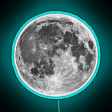 Charger l'image dans la galerie, Full Moon sticker RGB neon sign lightblue