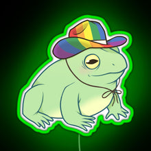 Charger l'image dans la galerie, Gay Pride Cowboy Frog RGB neon sign green