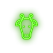 Charger l'image dans la galerie, green giraffe led animal cartoon fauna giraffe head herbivore zoo neon factory