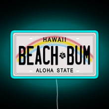Charger l'image dans la galerie, Hawaii License Plate RGB neon sign lightblue