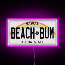 Charger l'image dans la galerie, Hawaii License Plate RGB neon sign  pink