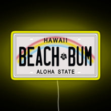 Charger l'image dans la galerie, Hawaii License Plate RGB neon sign yellow