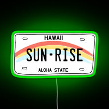 Charger l'image dans la galerie, Hawaii Sunrise Licence Plate RGB neon sign green