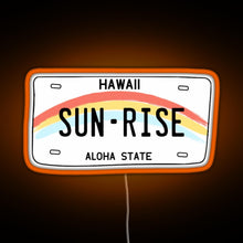 Charger l'image dans la galerie, Hawaii Sunrise Licence Plate RGB neon sign orange