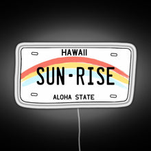 Charger l'image dans la galerie, Hawaii Sunrise Licence Plate RGB neon sign white