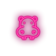Charger l'image dans la galerie, hippopotamus Animal cartoon fauna herbivore hippo hippopotamus zoo Neon led factory