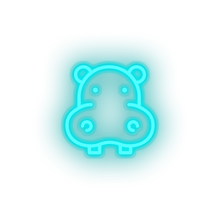 Charger l'image dans la galerie, ice_blue hippopotamus led animal cartoon fauna herbivore hippo hippopotamus zoo neon factory