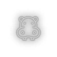 Charger l'image dans la galerie, white hippopotamus led animal cartoon fauna herbivore hippo hippopotamus zoo neon factory
