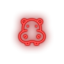 Charger l'image dans la galerie, red hippopotamus led animal cartoon fauna herbivore hippo hippopotamus zoo neon factory