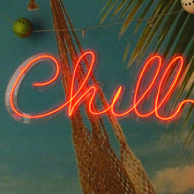 Charger l'image dans la galerie, Chill Neon Sign, Neon Art, Wall Art, Light Up Letters, Wire Wall Word, Handmade Neon, Neon Sign Light, Wall Decoration, Wall Sign Decor