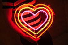 Charger l'image dans la galerie, Triple heart, rainbow colorful heart neon sign