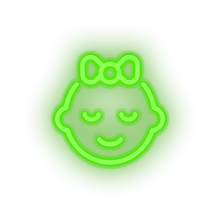 Charger l'image dans la galerie, green infant family children bow child girl kid baby led neon factory
