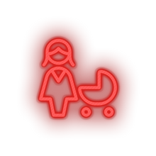 Charger l'image dans la galerie, red infant family children child trolley kid baby stroller led neon factory