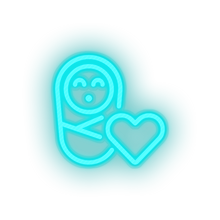 Charger l'image dans la galerie, ice_blue infant family children newborn heart child kid baby led neon factory