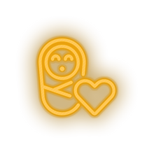 Charger l'image dans la galerie, warm_white infant family children newborn heart child kid baby led neon factory
