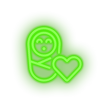 Charger l'image dans la galerie, green infant family children newborn heart child kid baby led neon factory