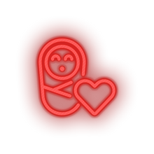 Charger l'image dans la galerie, red infant family children newborn heart child kid baby led neon factory