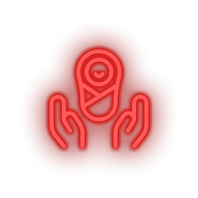 Charger l'image dans la galerie, red infant hold family children newborn child hands kid baby led neon factory