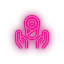 Charger l'image dans la galerie, pink infant hold family children newborn child hands kid baby led neon factory