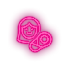 Charger l'image dans la galerie, pink infant mother family children newborn child kid baby led neon factory