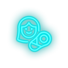 Charger l'image dans la galerie, ice_blue infant mother family children newborn child kid baby led neon factory